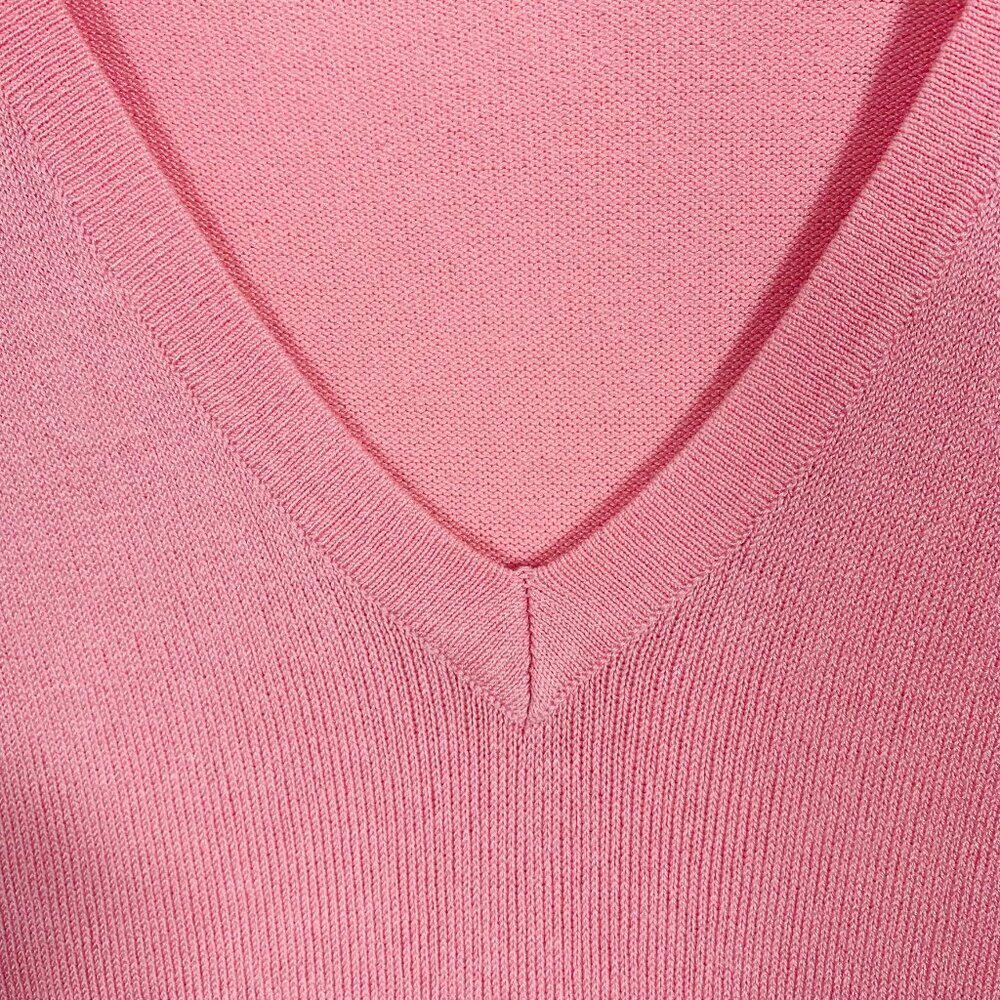 KAFFE KAmachelle Women's Knit sweater Long Sleeve V-Neck Pullover  size M pink